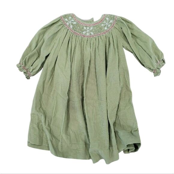 Corduroy smocked Snowflake dress - Picture 1 of 4